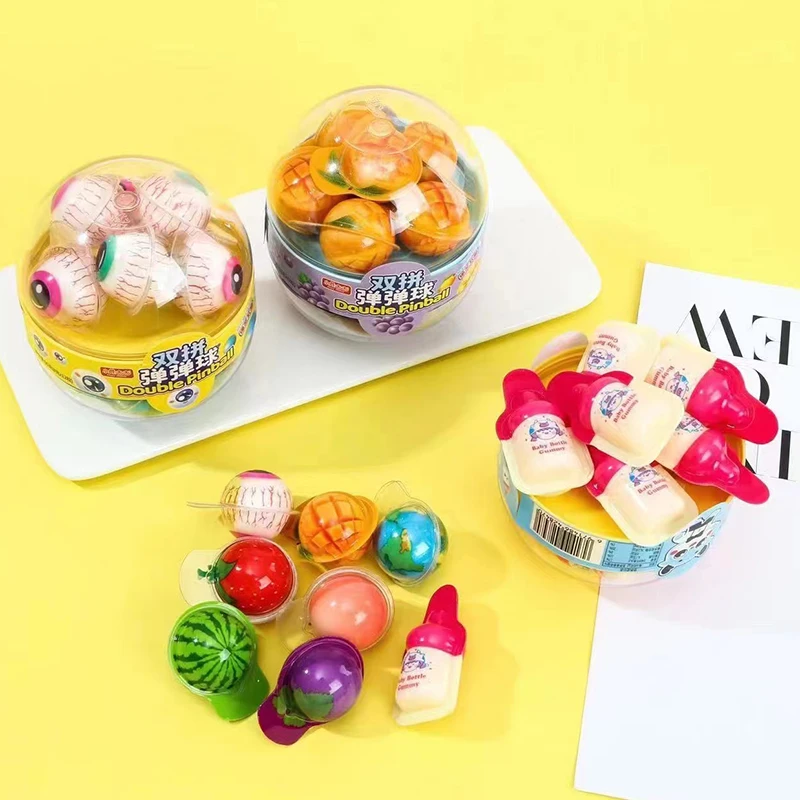 小鹿达达地球眼球双拼软糖创意造型软糖草莓西瓜葡萄芒果奶瓶软糖