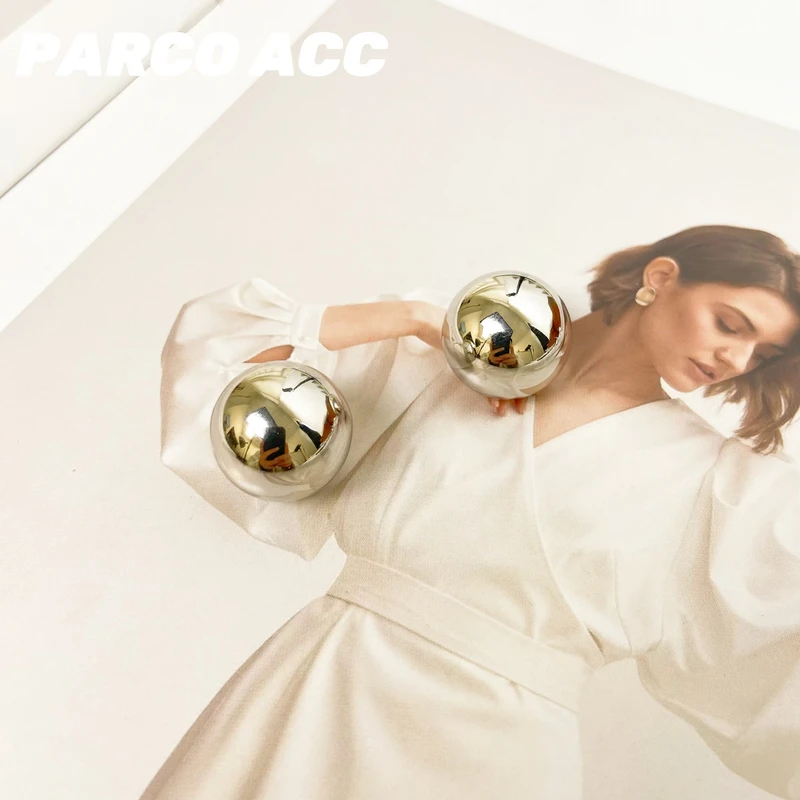 铜合金耳饰 TC416  LORO 简约金属球球耳钉