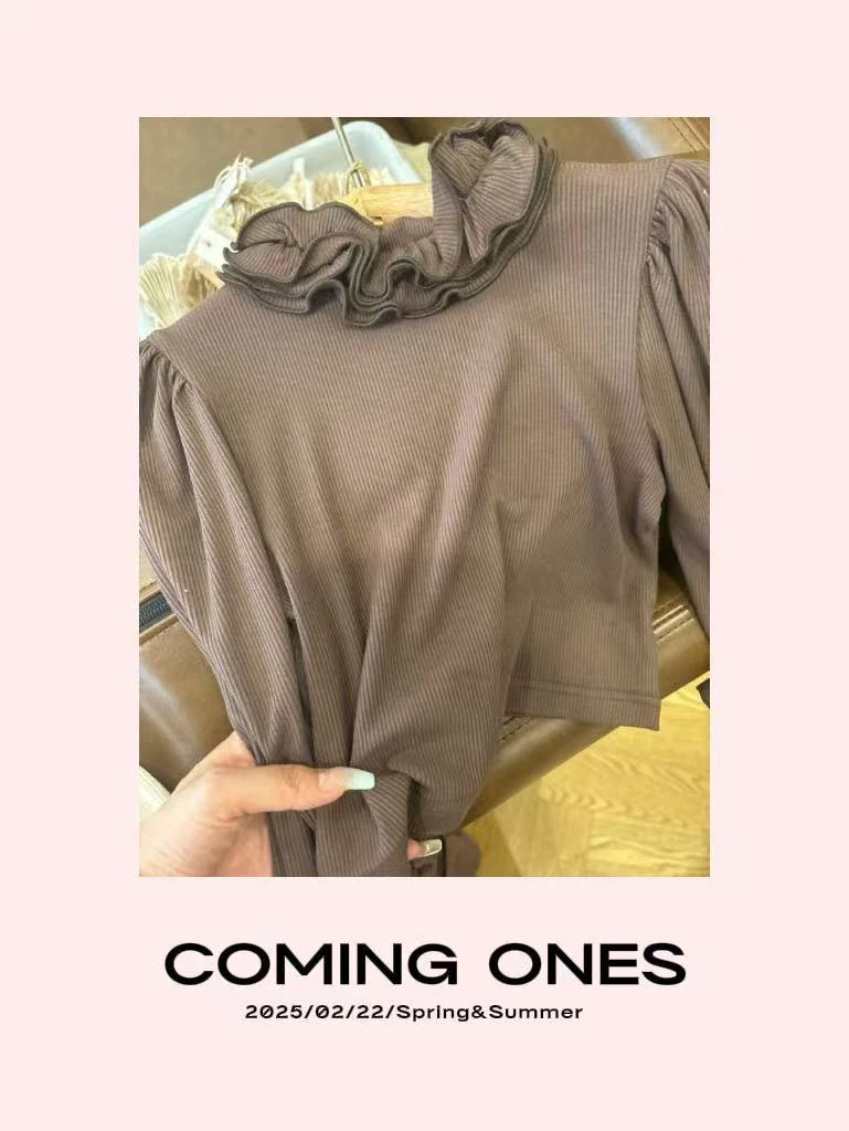 逸朵美芽COMING ONES 设计师系列春款女童花边打底衫 xt8625 1手