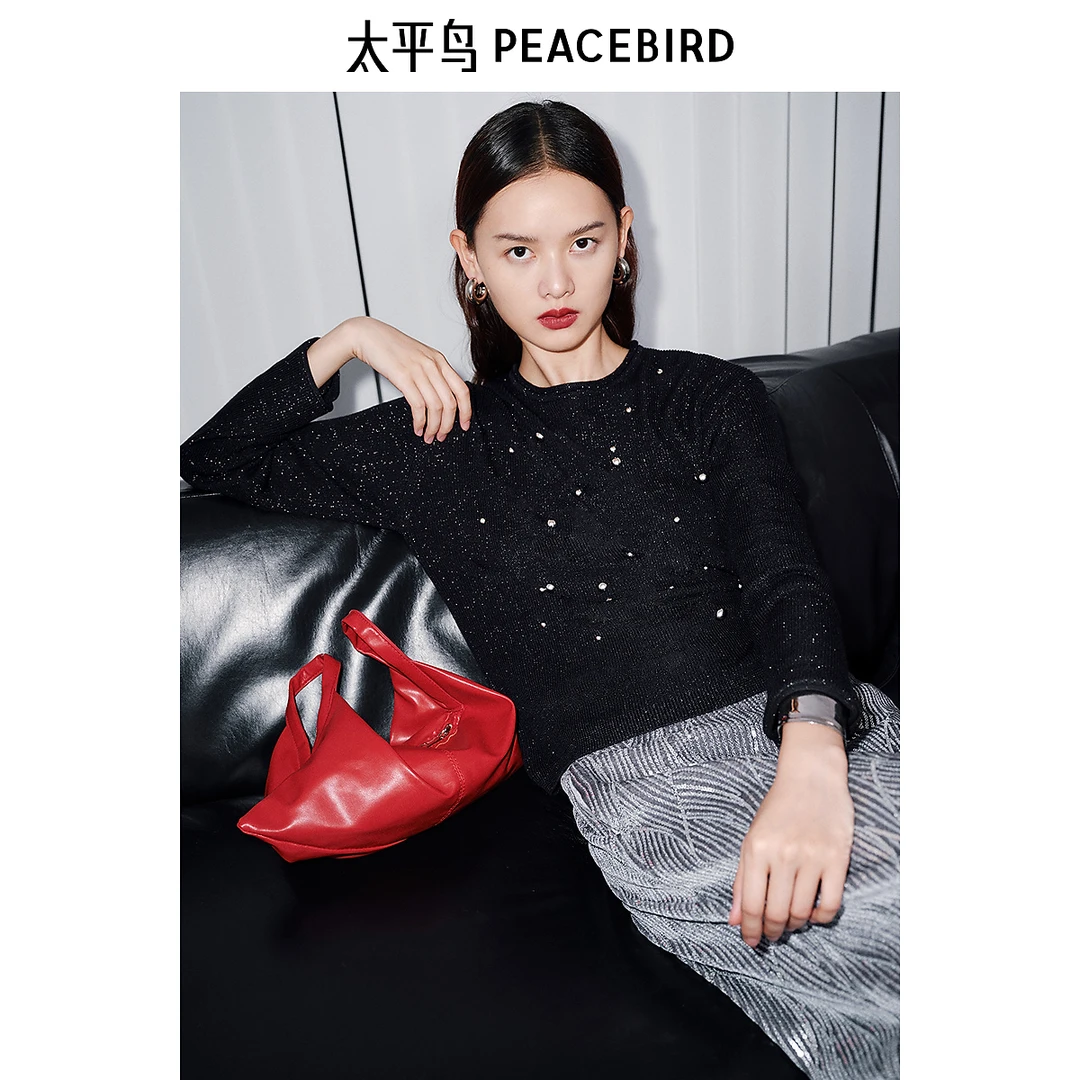 【赵老板专属】太平鸟亮闪羊毛混纺针织衫25春季新款AAEEF1278