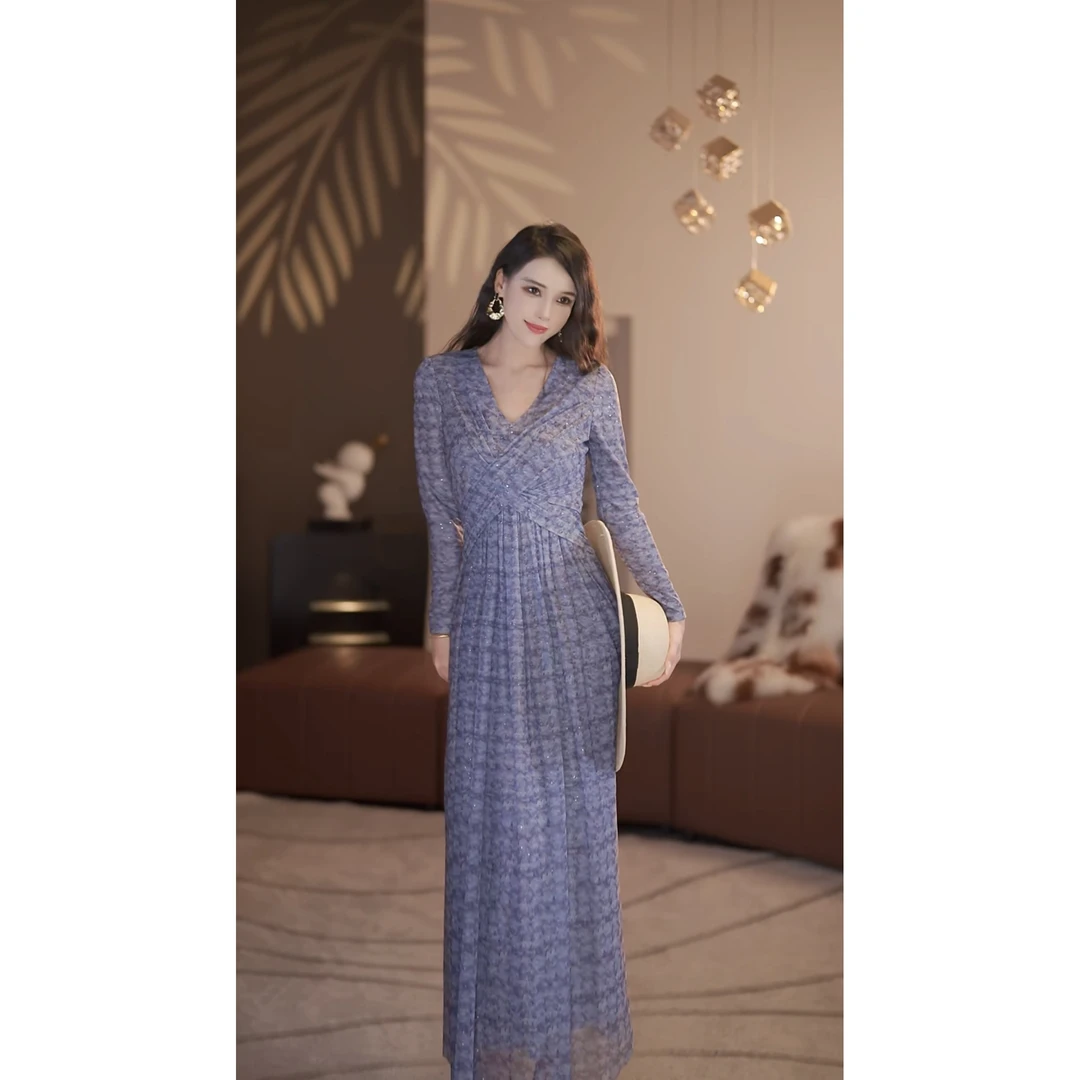 【静铉】星光织梦 法式气质显瘦修身收腰时尚连衣裙-YL50411