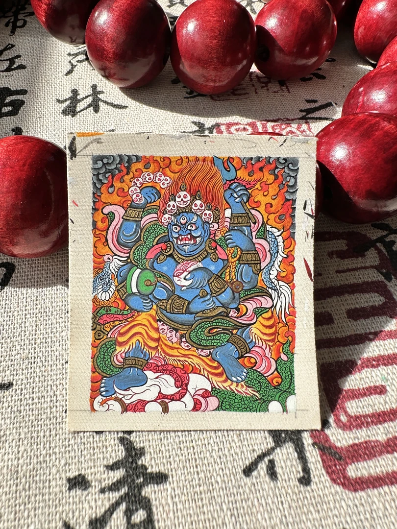 热贡纯手绘唐卡【六臂大黑天】实体店直发