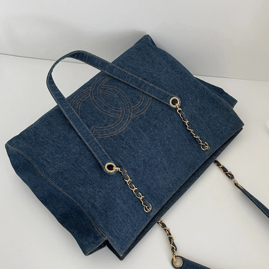 95新 Chanel/香奈儿 夏七中古/丹宁牛仔xxl机场单肩包 1239902