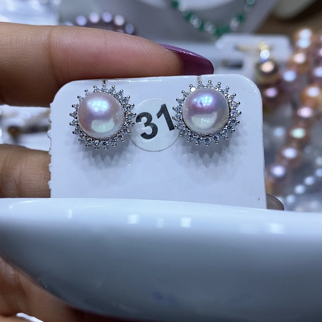 淡水珍珠吊坠银S925镶嵌