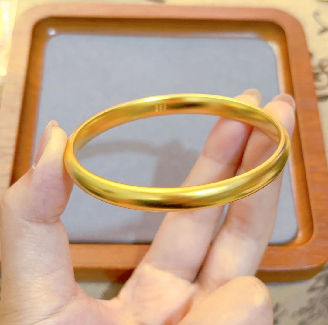 铜合金手镯 泥鳅背素圈手镯精工版 卡7mm 实心光面 2