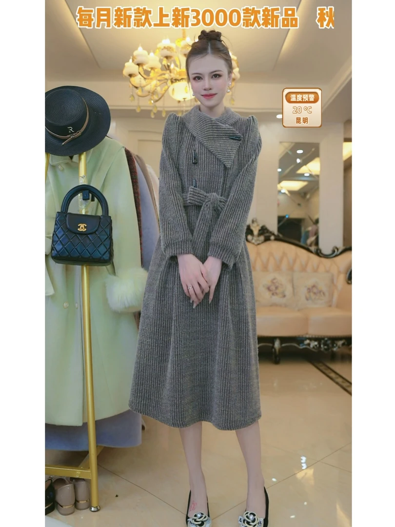 （现货）梦想服饰梦想气质阔太太礼服裙2024秋冬新款保暖裙子5018