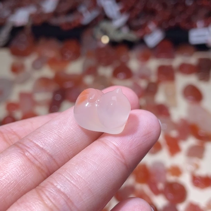 南红玛瑙趴趴猫通孔473未镶嵌
