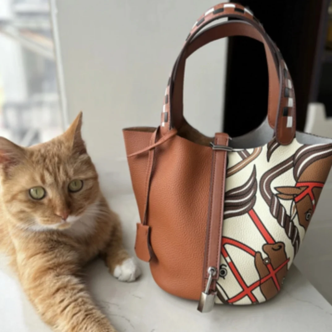 带斜挎肩带 超级捡漏 头层牛皮菜篮子