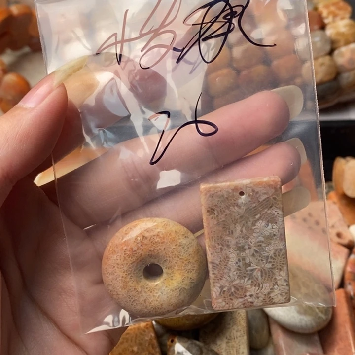 小***承颈饰未镶嵌硅化珊瑚（珊瑚玉）