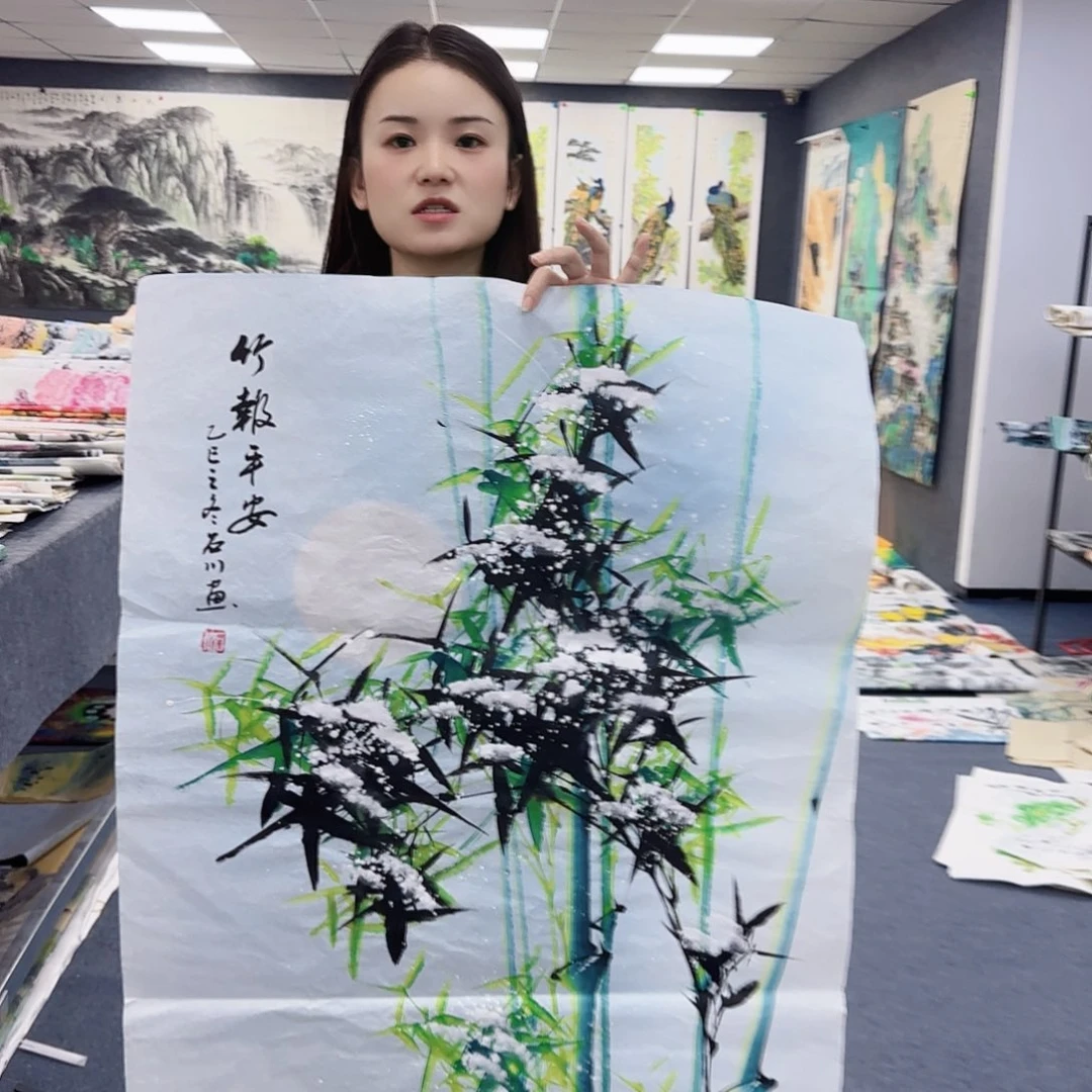 国画作品小姐姐放漏中