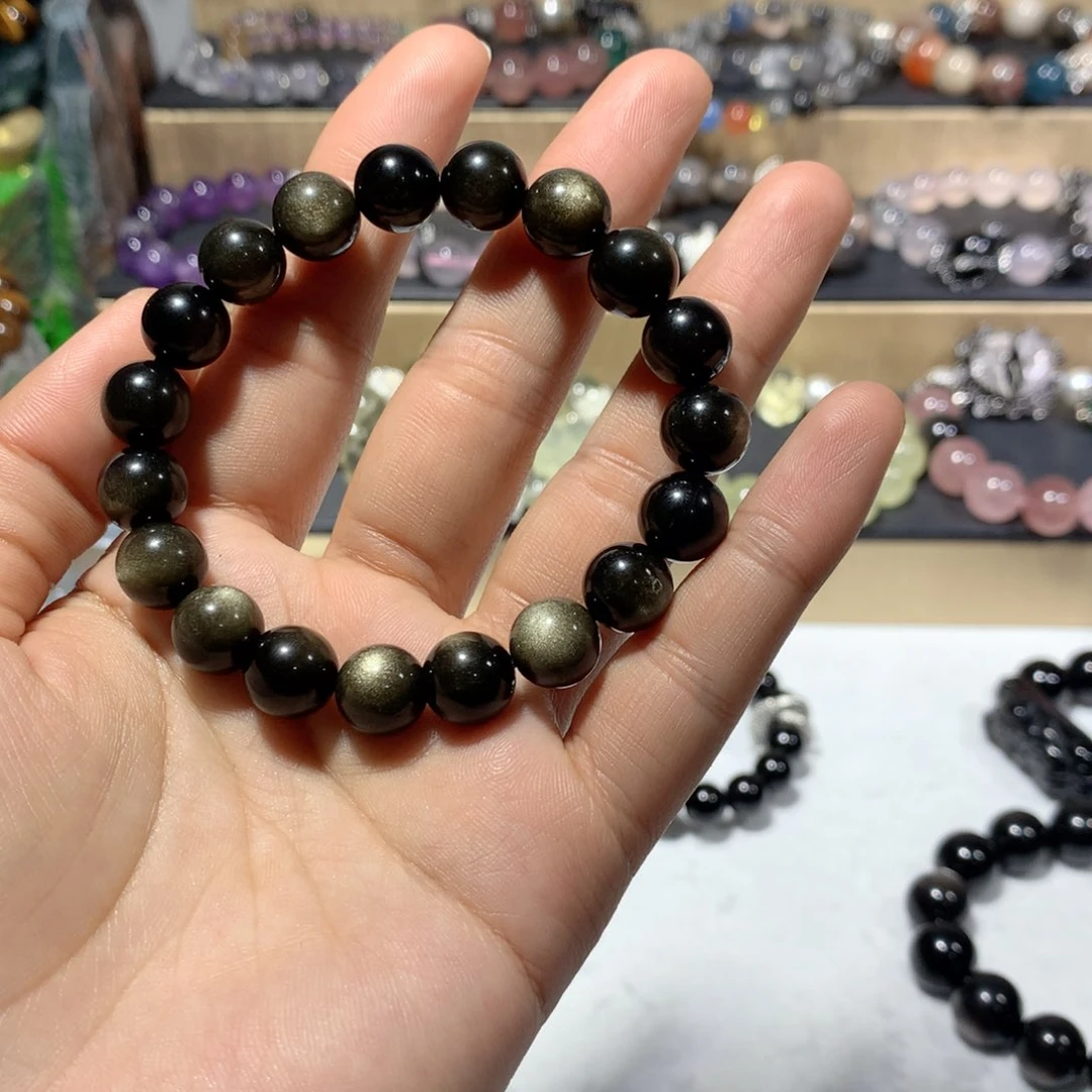 黑曜岩手串未镶嵌