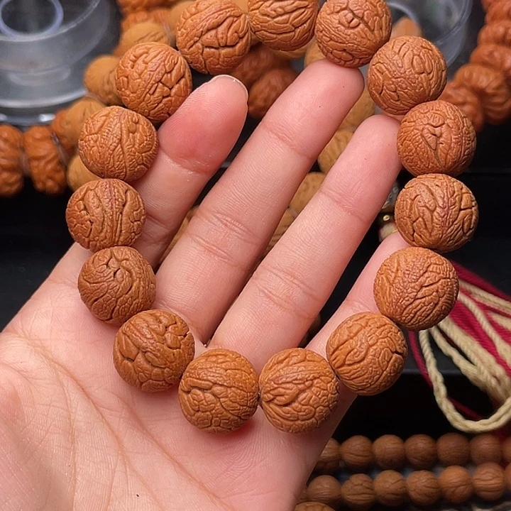 桃核手串金丝龙珠1.6