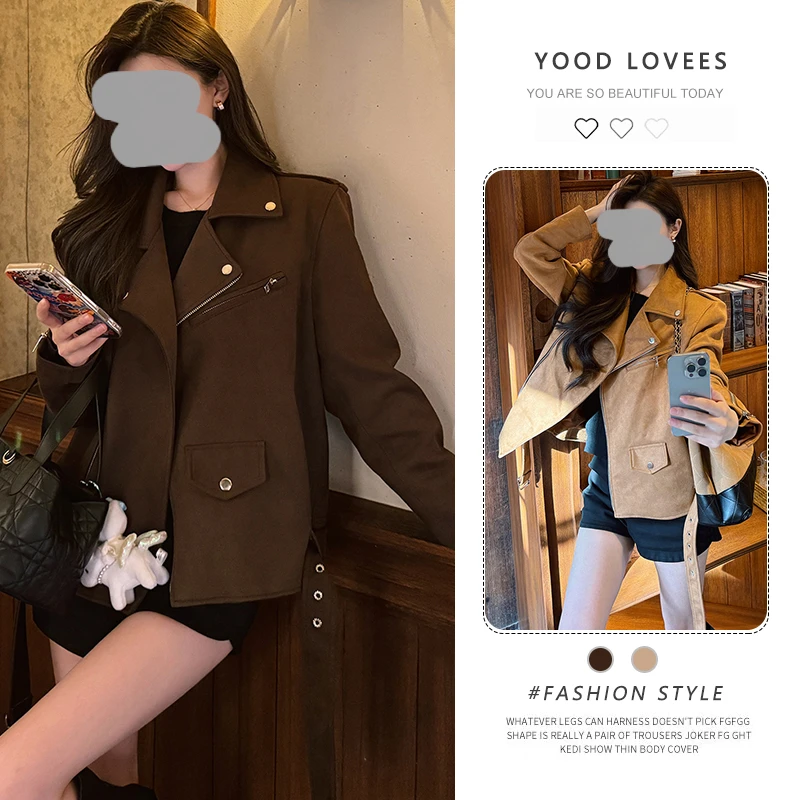 高级感辣妹设计感气质外套女2025春秋新款街头酷飒机车风夹克上衣