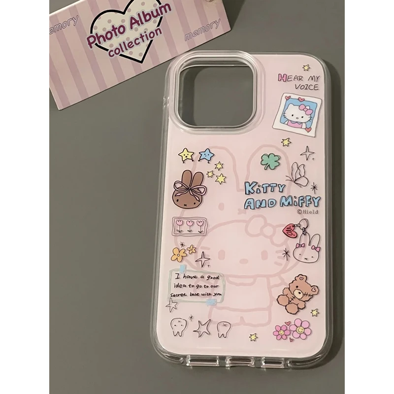 卡通涂鸦KT米菲兔适用iPhone苹果16/15/13手机壳华为vivo小米oppo