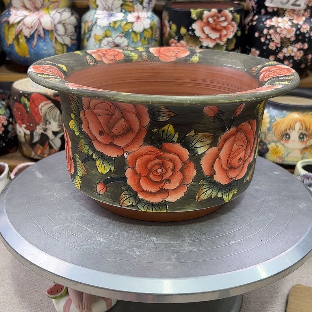 景德镇炫彩手绘口18高12.5