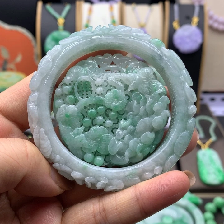 翡翠未镶嵌手链翡翠手镯56.2