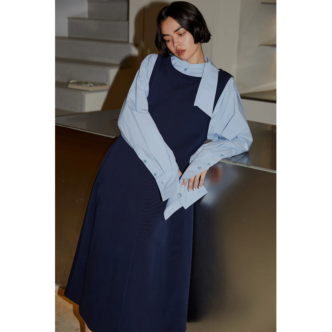 晶咕黑标针织背心连衣裙高腰显瘦气质长裙JGTM202302044