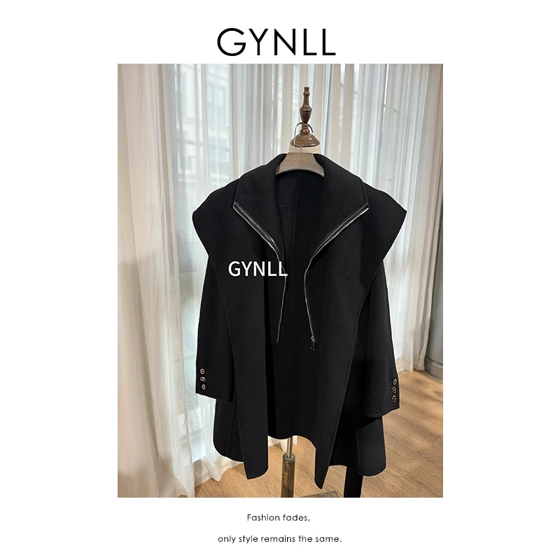 D2144239  假两件设计感可束腰双面呢