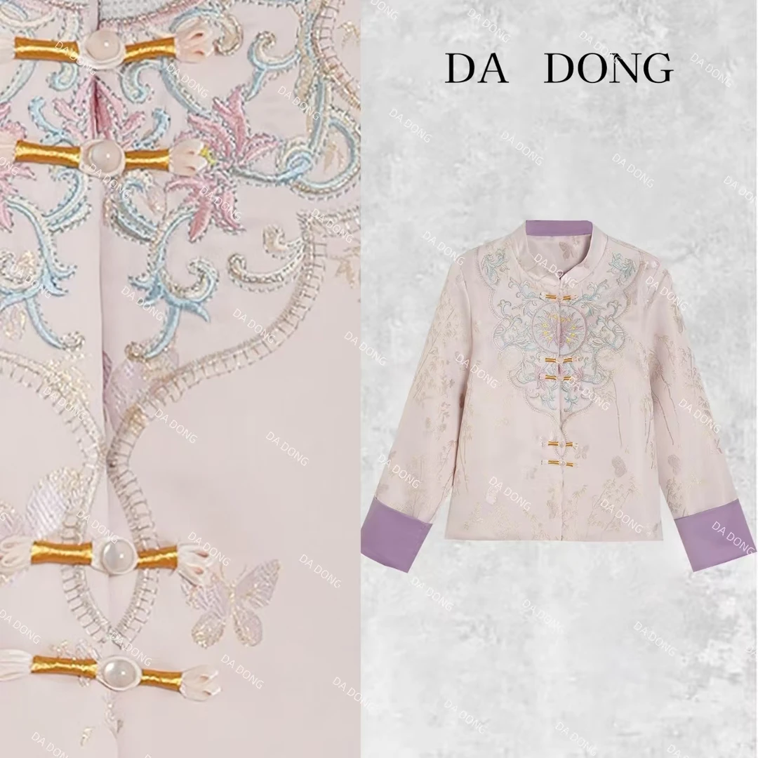 花开时节--新中式国风气质时尚百搭设计师立领绣花宽松休闲外套