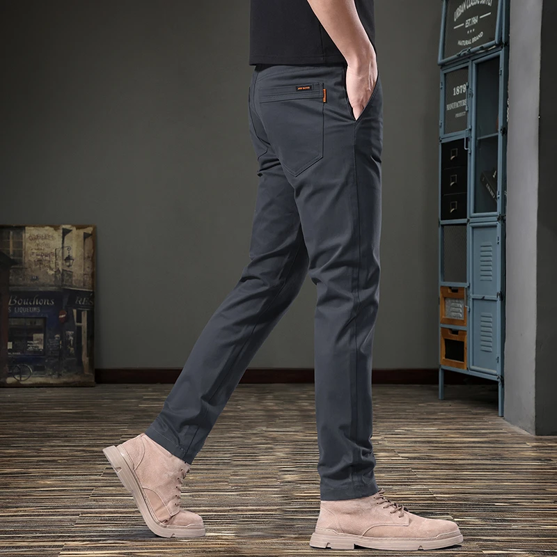 MR.MUDI/穆迪先生2025秋季新款高端小脚弹力直筒休闲裤男美式刺绣