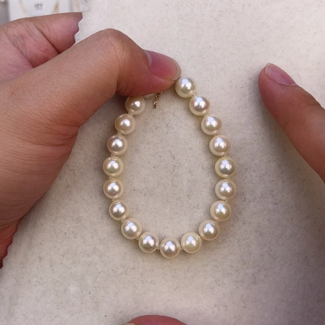 海水珍珠18K金镶嵌手绳