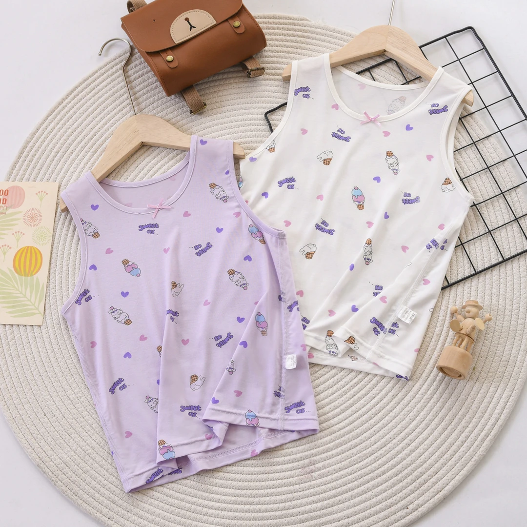 夏款莫代尔女童夏季背心爆款面料批发厂家弹力宝宝护肚新品坎肩