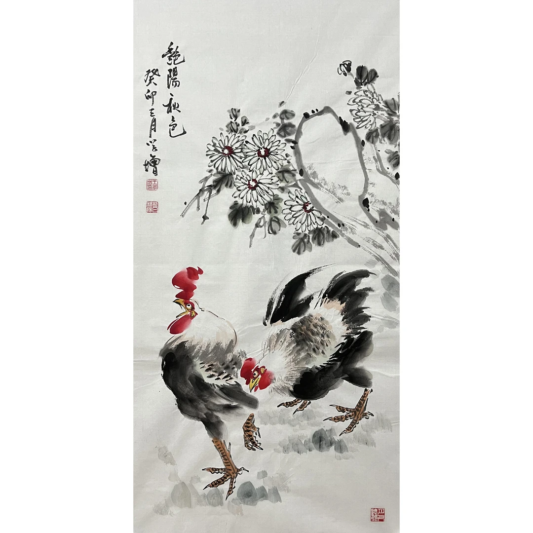 王学增三尺花鸟  尺寸：100*50CM
