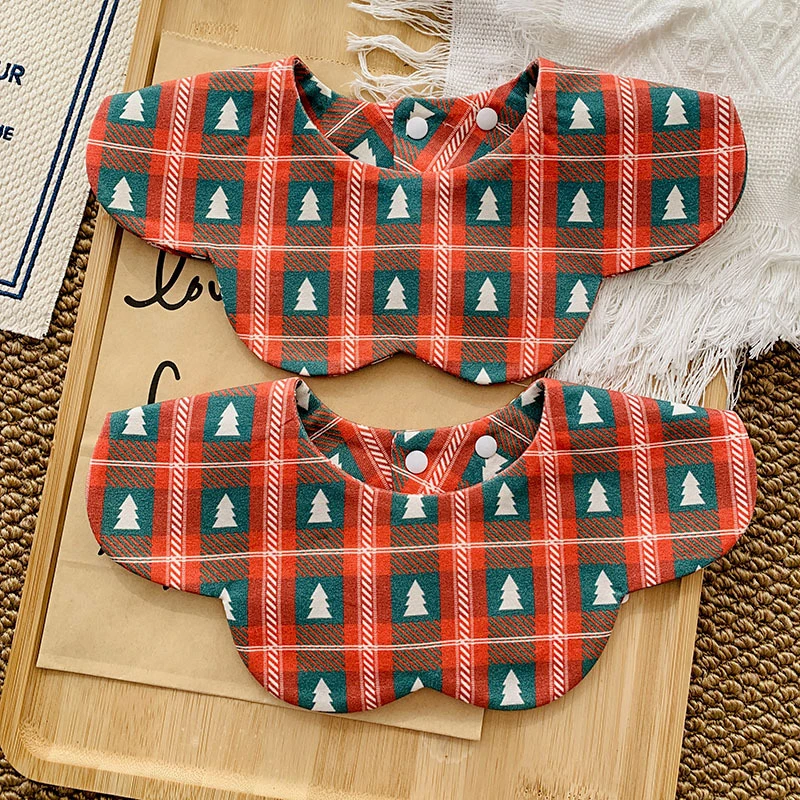 MM1074韩版新款宝宝双面口水巾婴儿花瓣防水围兜百搭棉质吐奶围嘴