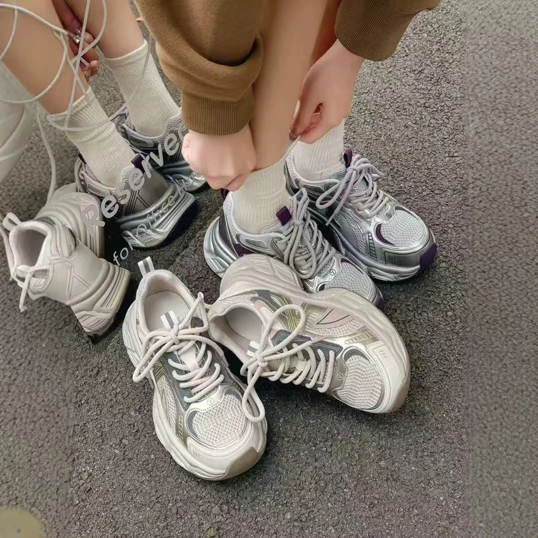 厚底拼色老爹鞋复古运动鞋-2510