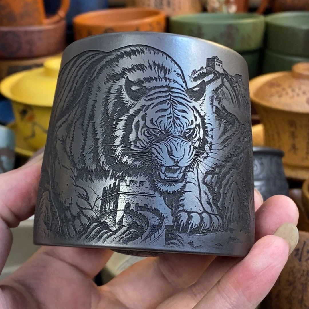 紫砂杯子宜兴全手工紫砂杯