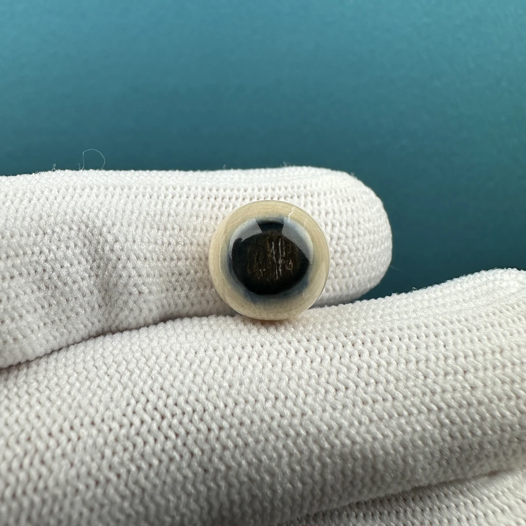 K5027天然猛犸牙蓝眼睛圆珠11.3 mm一物一图假一罚十