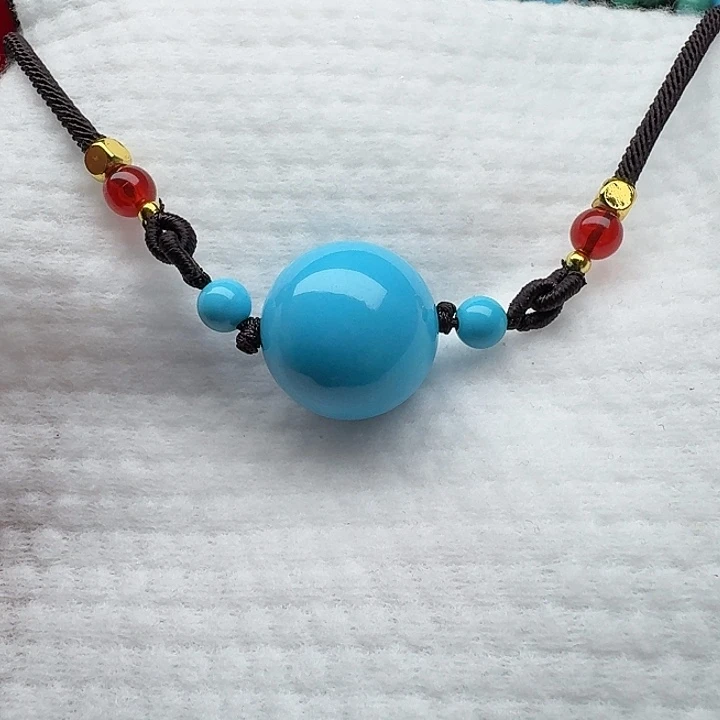 尺寸：20➕蓝圆珠锁骨珠吊坠款