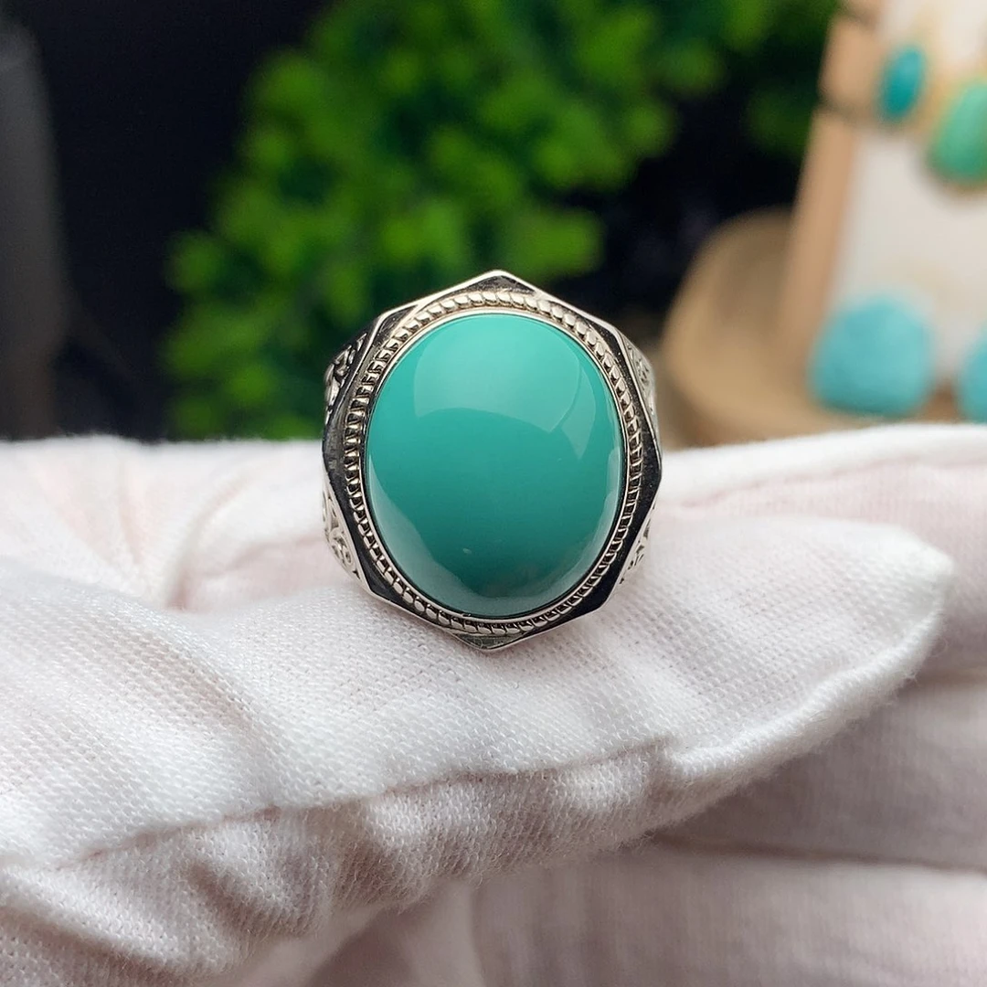 绿松石珠宝奇石银S925镶嵌