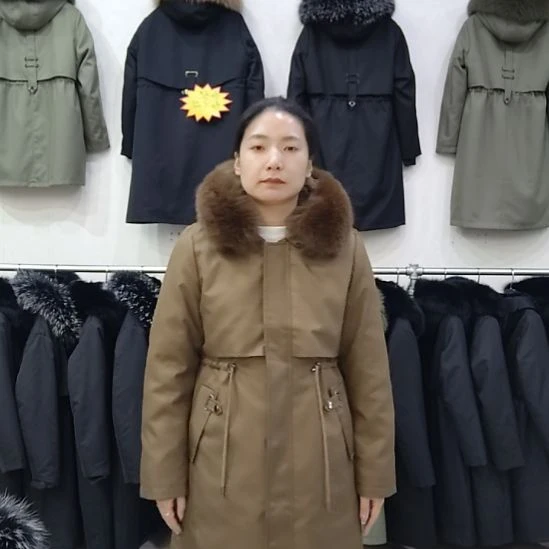 兔毛加羽绒内胆派克服