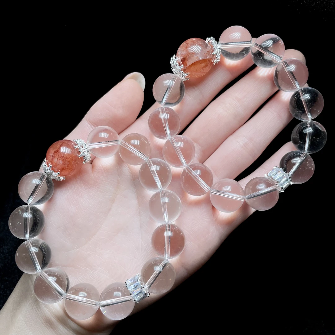 【云上叙】V36497-K-白水晶DIY手串—多样性发一件-13.5mm（商城）