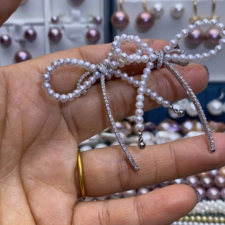 珠宝首饰银S925镶嵌淡水珍珠