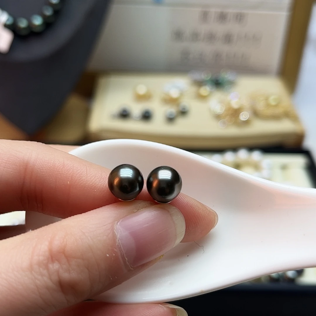 银S925镶嵌海水珍珠耳饰