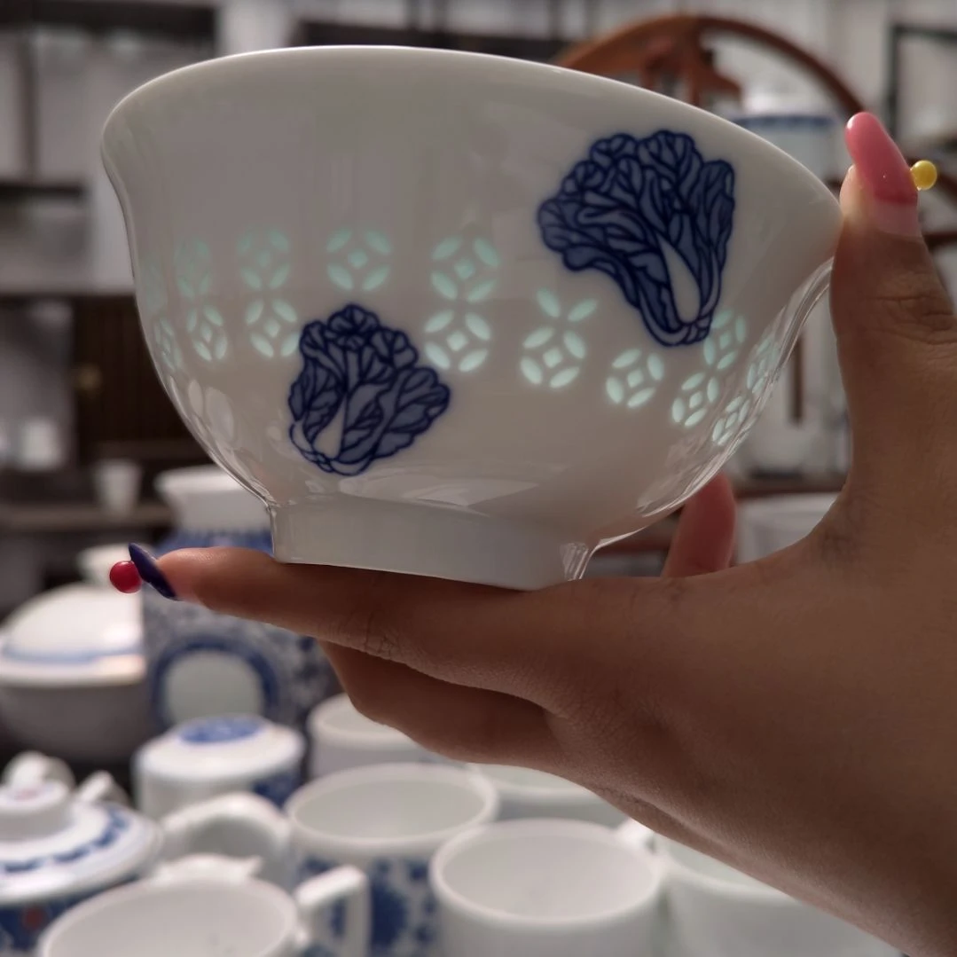 陶瓷白菜5寸饭碗一个