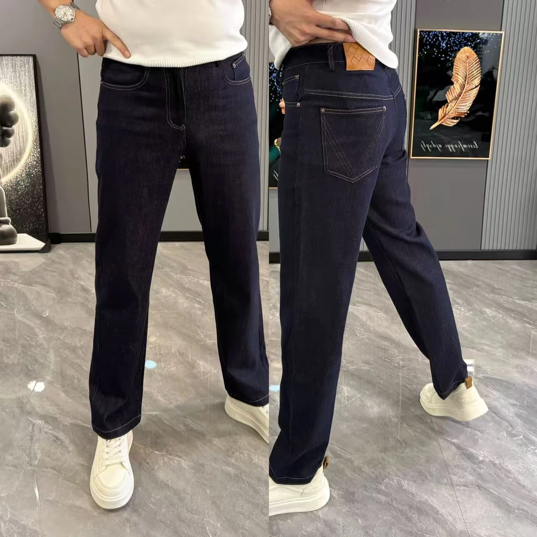 牛仔裤男款2025秋冬新款裤子男深色百搭直筒裤网红裤子休闲裤男款
