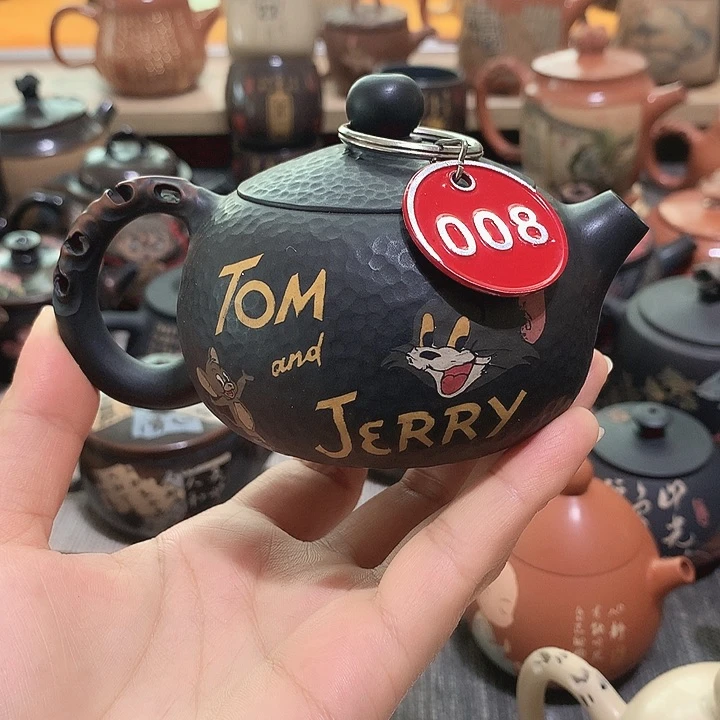 云南建水紫陶彩填壶 008