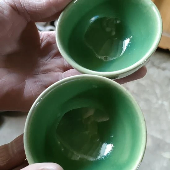 白瓷老货五厂茶杯两支微瑕疵品