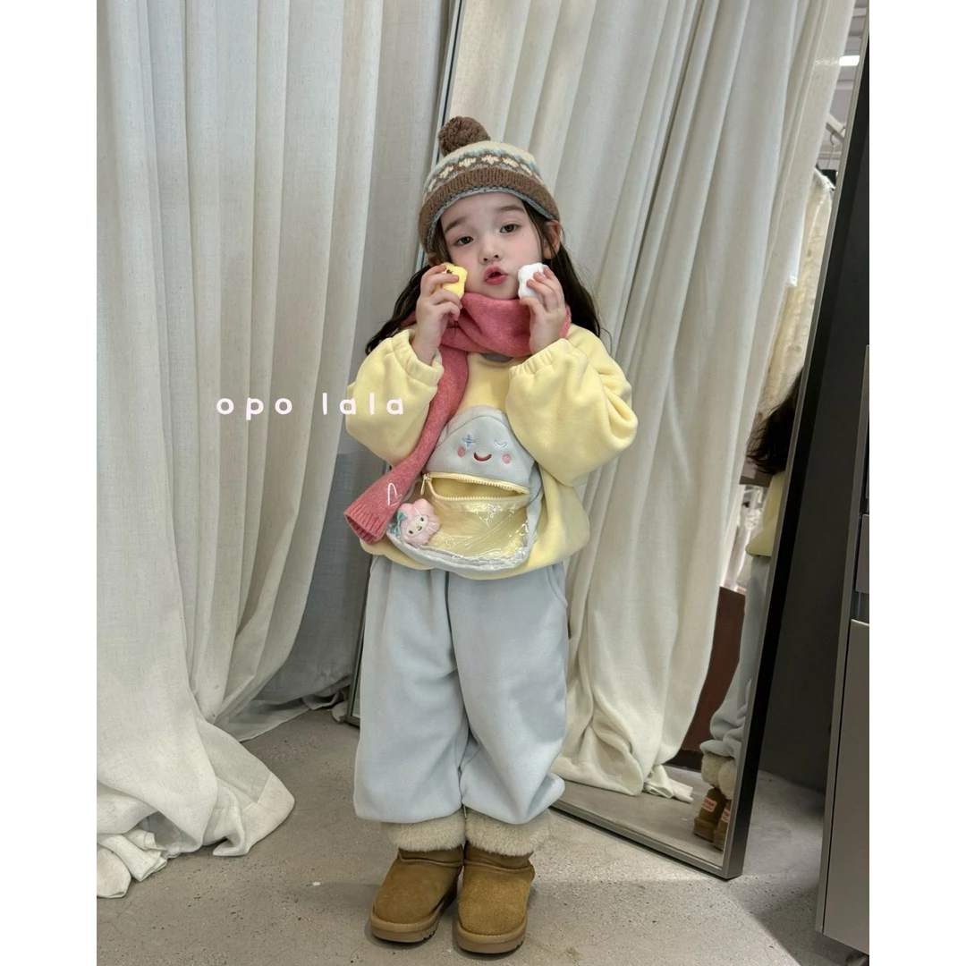 Opolala·25深秋女宝宝可爱玩偶卫衣套装77159