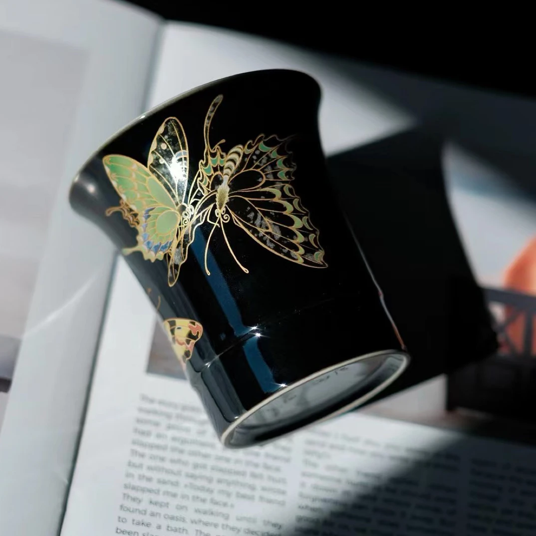 尚唐青瓷双釉美学文西老师蝴蝶设计款咖啡杯