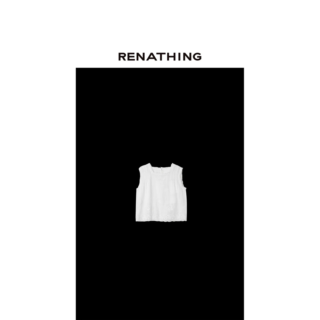 【RENATHING】法式镂空刺绣背心