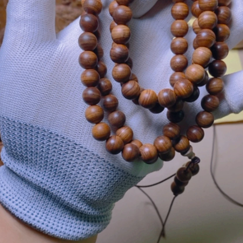 【闪购商品】檀香木手串/手链檀香木0.8/108横纹虎皮沉虫漏