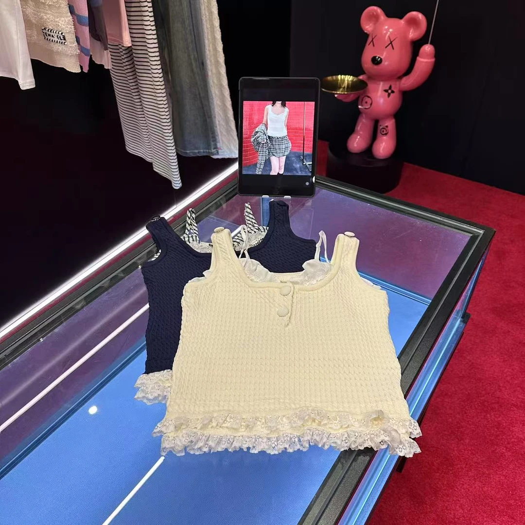 G789甜美风修身型背心吊带设计师蕾丝甜美时尚百搭