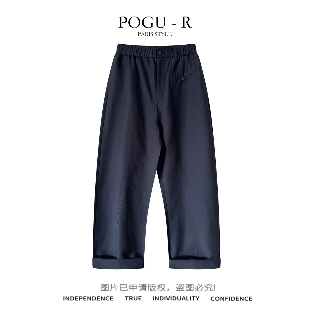 POGU-R 新品经典百搭时尚显瘦长裤休闲直筒裤女KZ-864