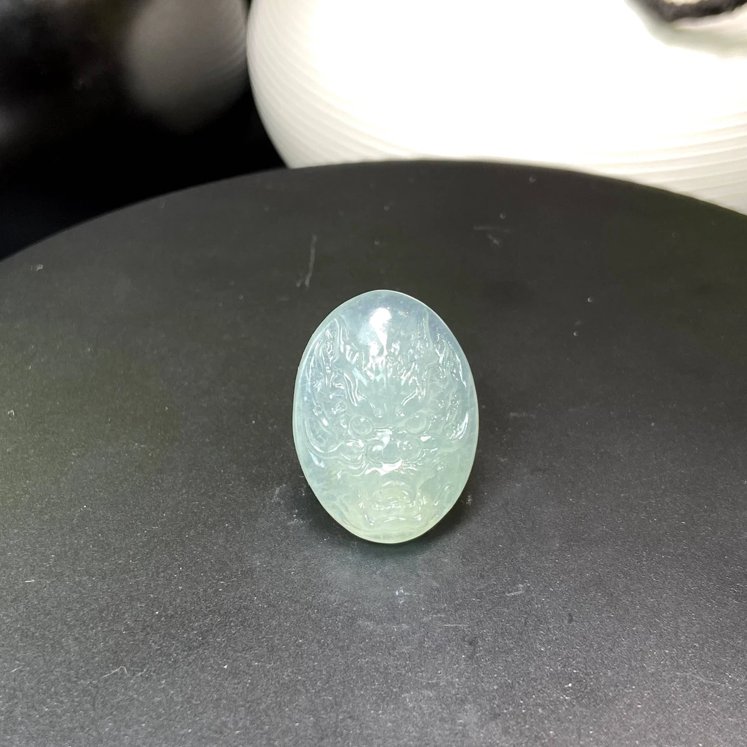 RX6天然缅甸A货翡翠龙纹戒面/084946/北京中保拍卖