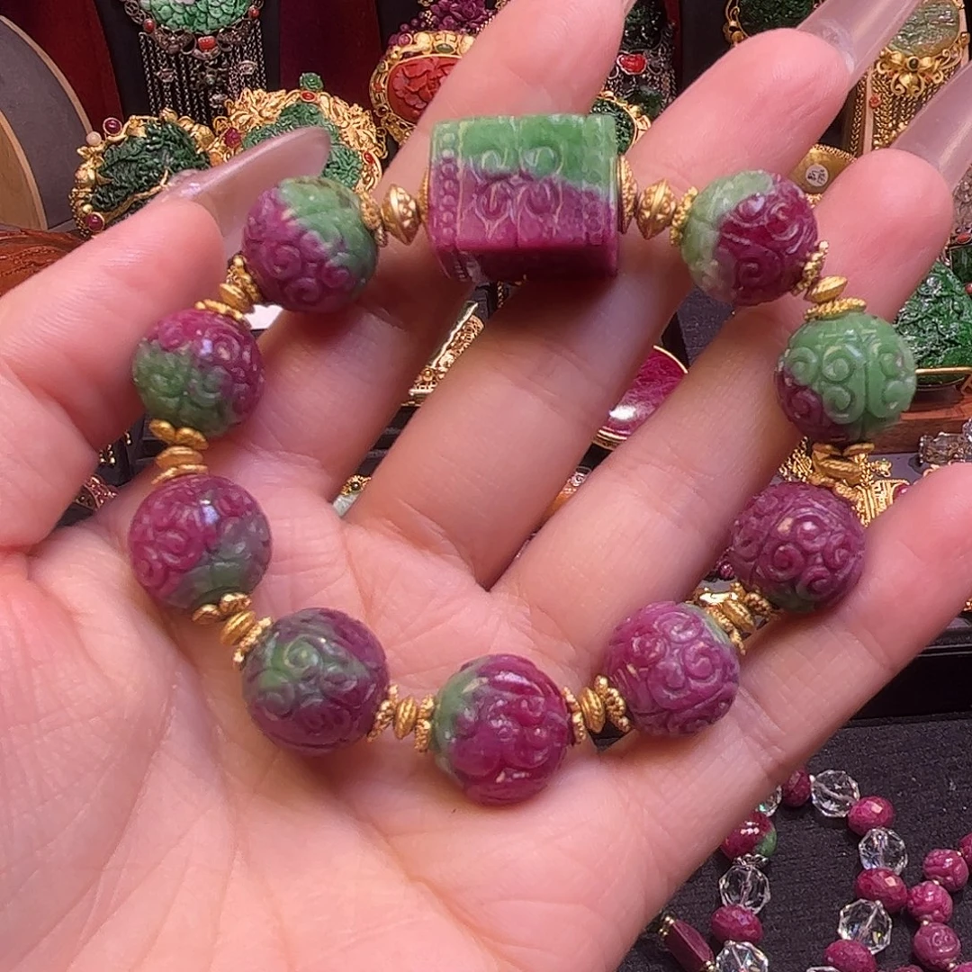 红宝石银S925镶嵌手链