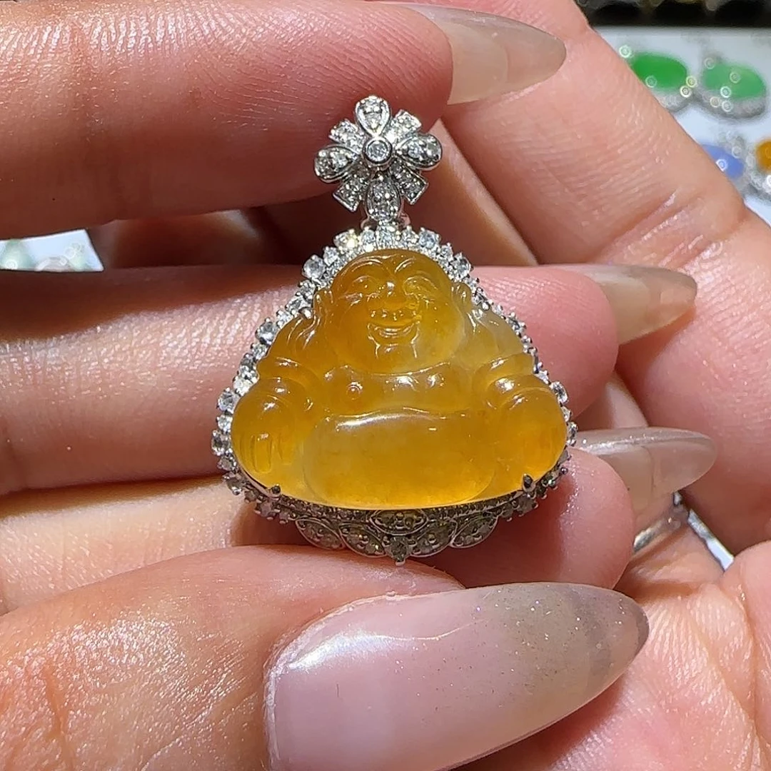 【闪购商品】翡翠18K金镶嵌颈饰天然